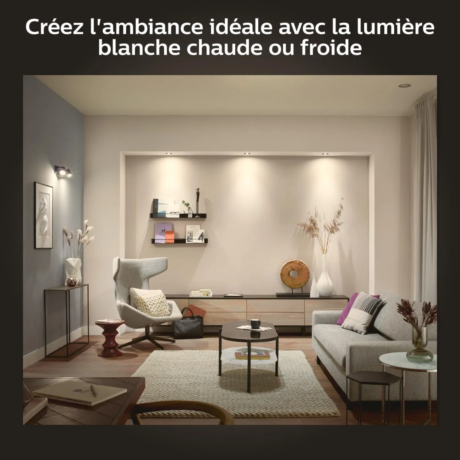 Philips Hue Milliskin spots encastrés alu blanc ambiance 3x5W