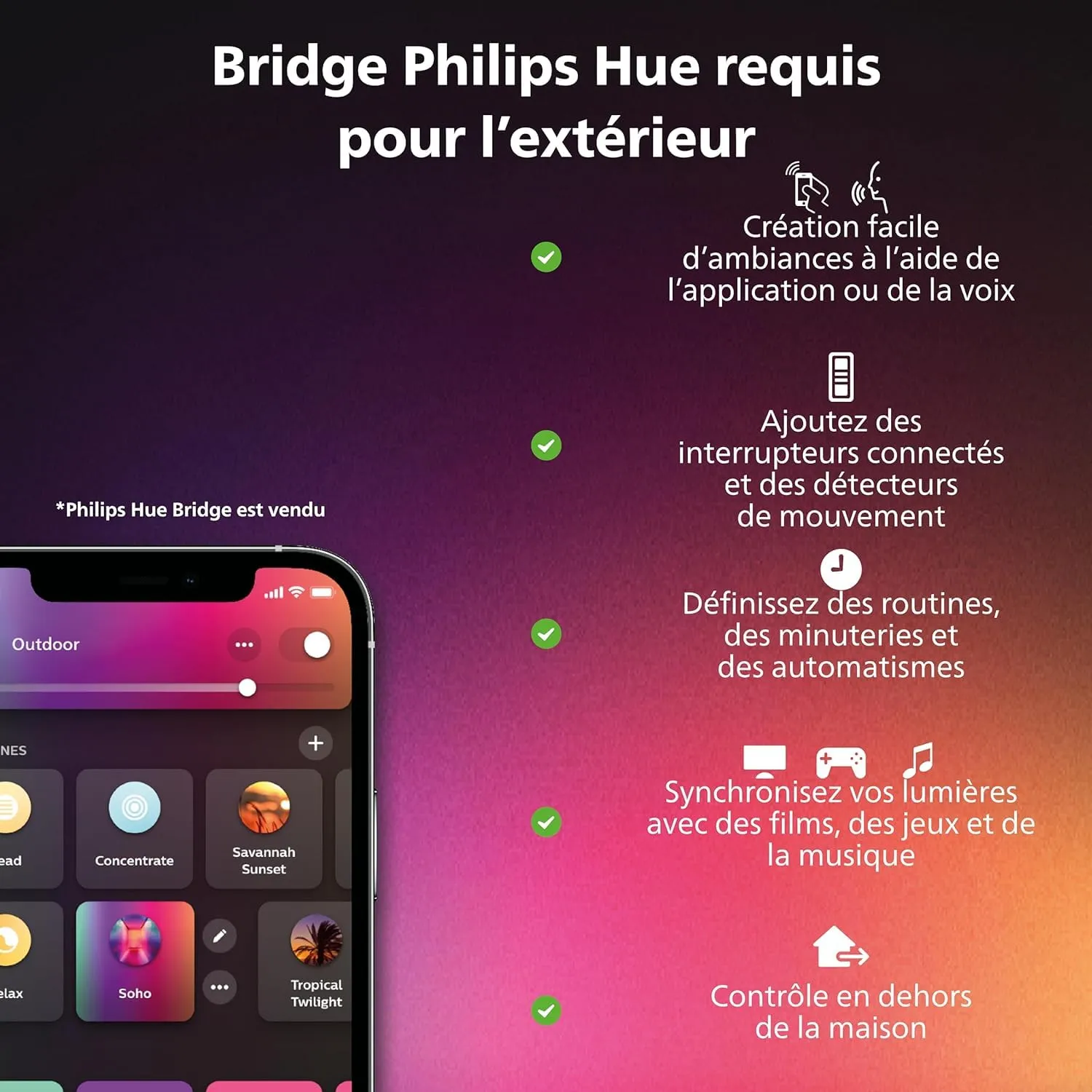 Philips Hue Outdoor Lightstrip ruban LED extérieur