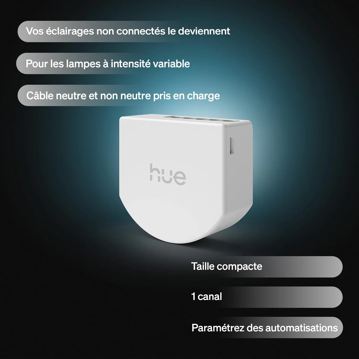 Philips Hue commutateur filaire variateur pack de 1 pour lampes non connectées