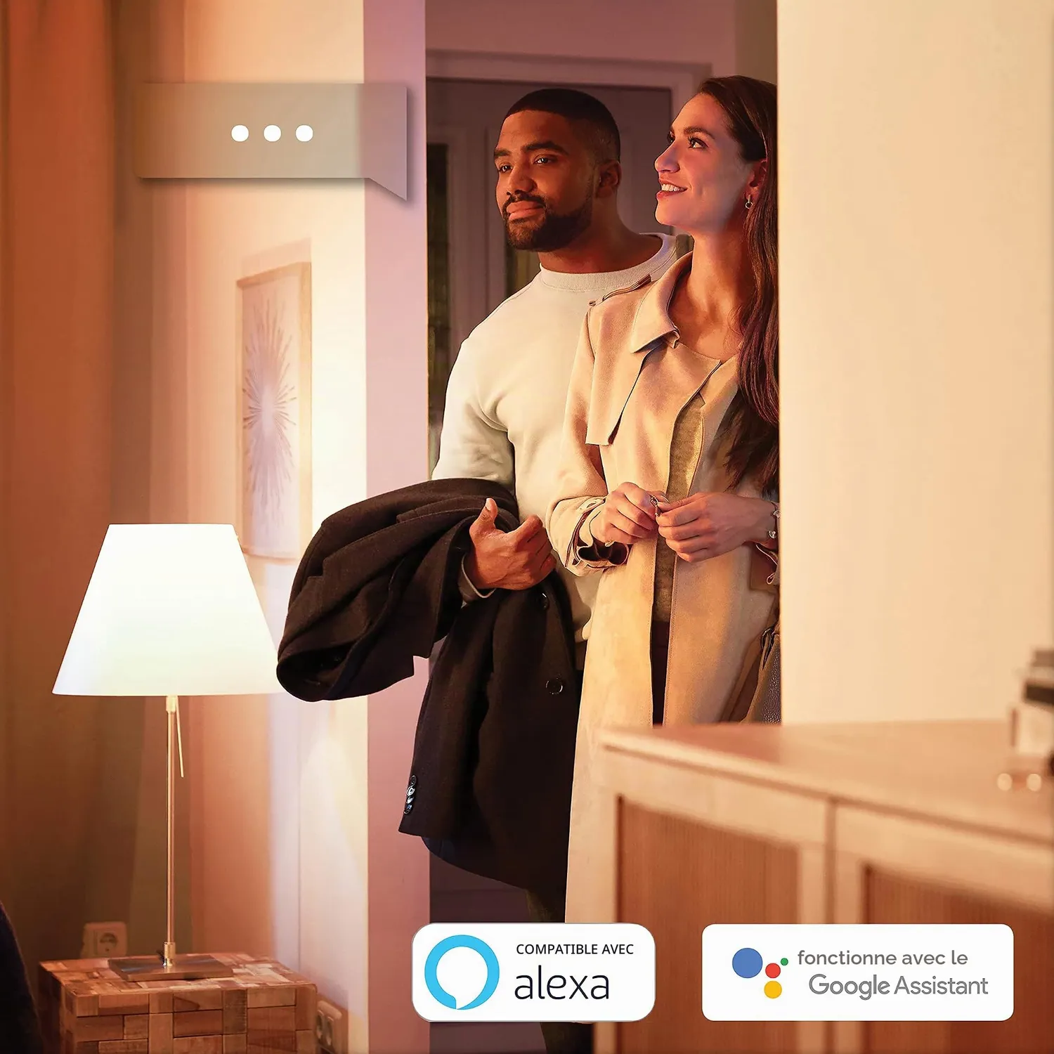 Philips Hue Runner spot en saillie noir 1 spot GU10 blanc chaud