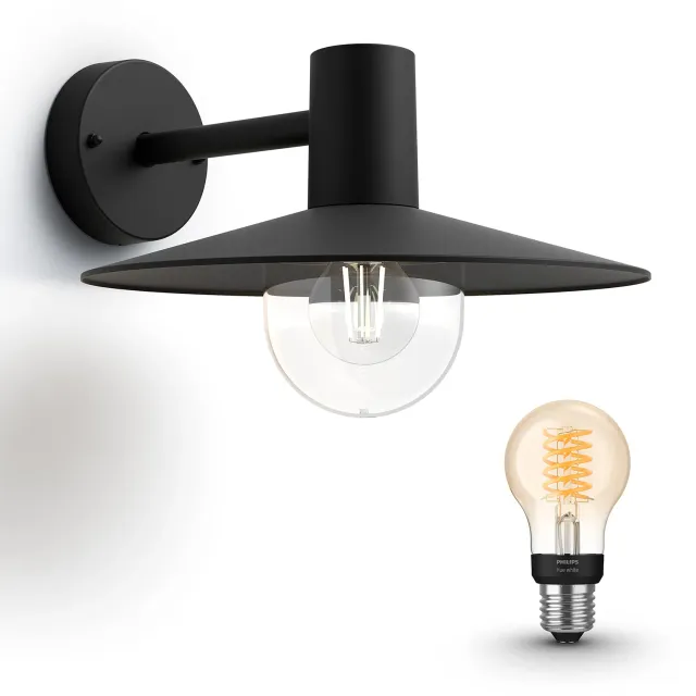 Philips Hue Skua applique extérieure noire E27 filament chaud