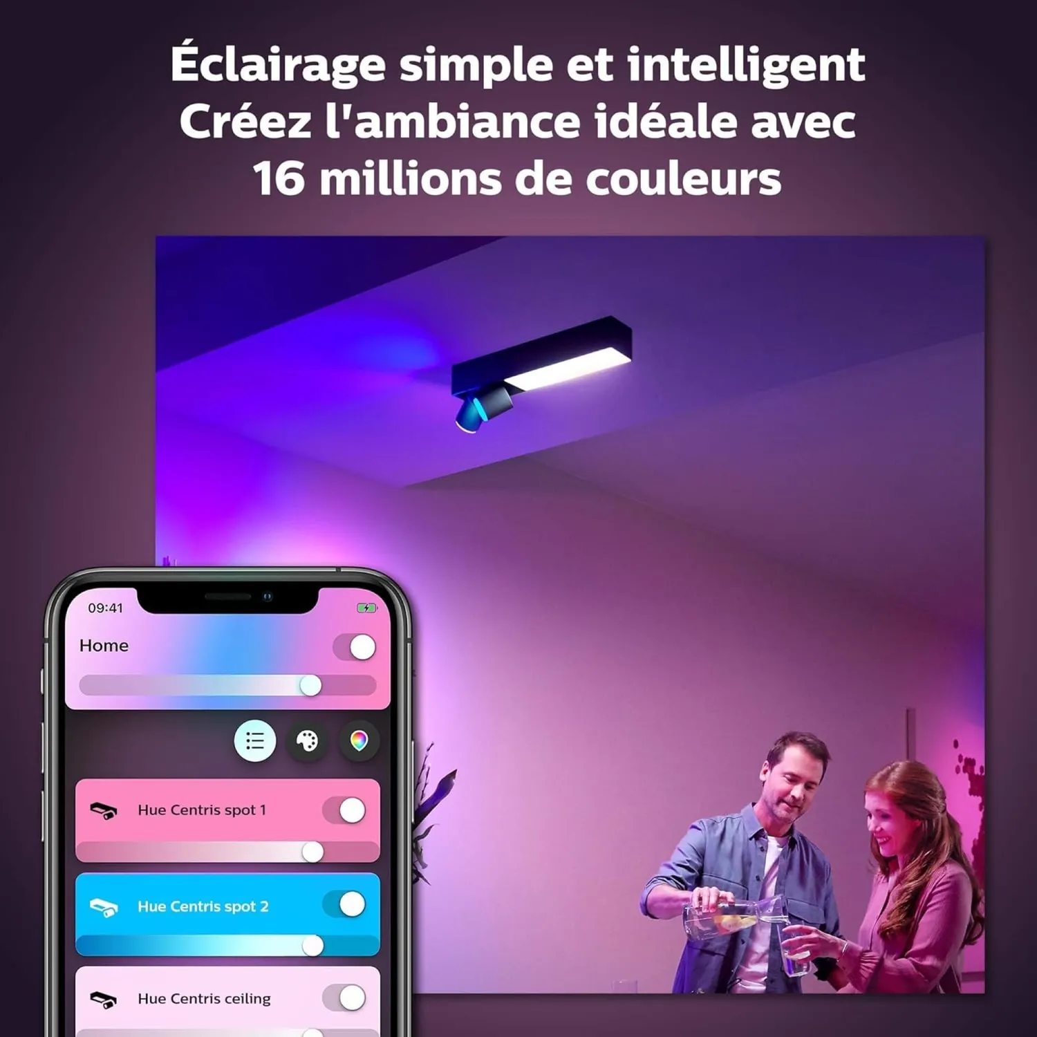 Philips Hue Centris plafonnier LED couleur