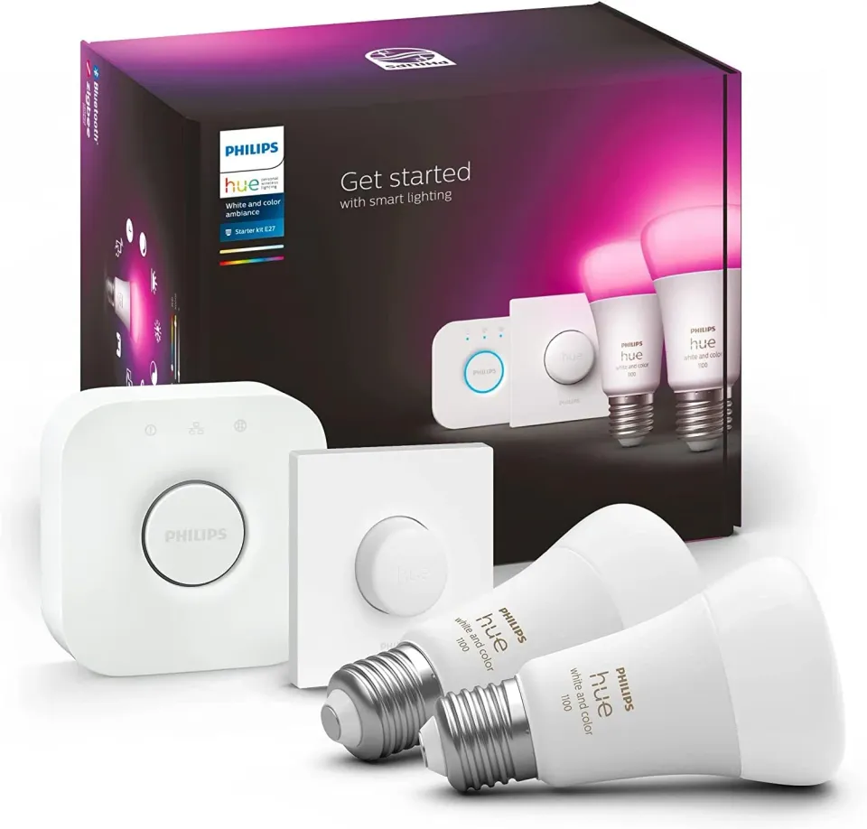 Philips Hue White and Color Ambiance kit ampoules E27 1100 lm avec pont