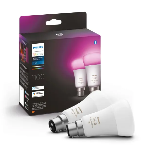 Philips Hue White and Color Ambiance ampoule B22 pack de 2