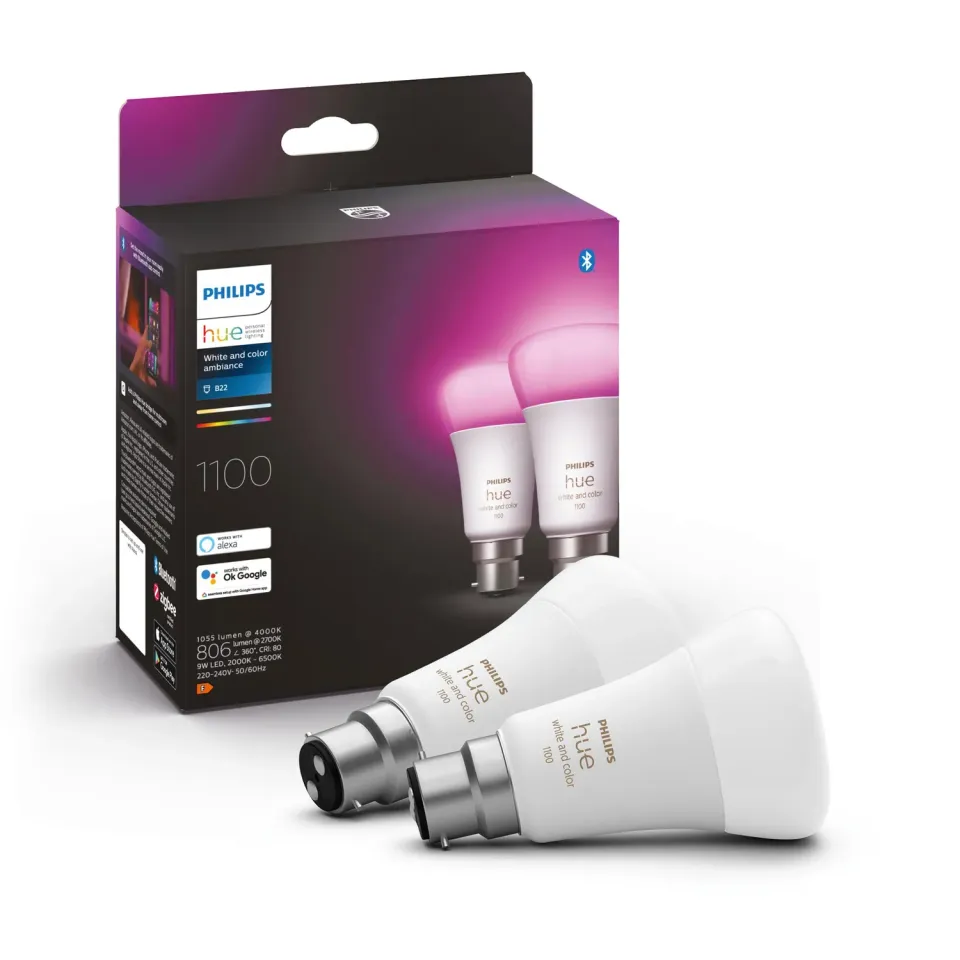 Philips Hue White and Color Ambiance ampoule B22 pack de 2