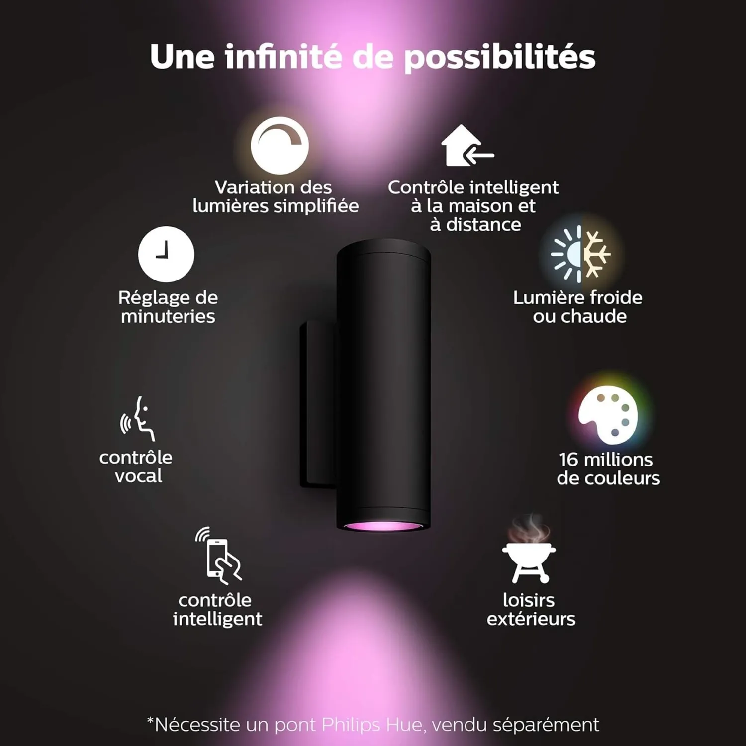 Philips Hue Appear applique murale LED extérieure