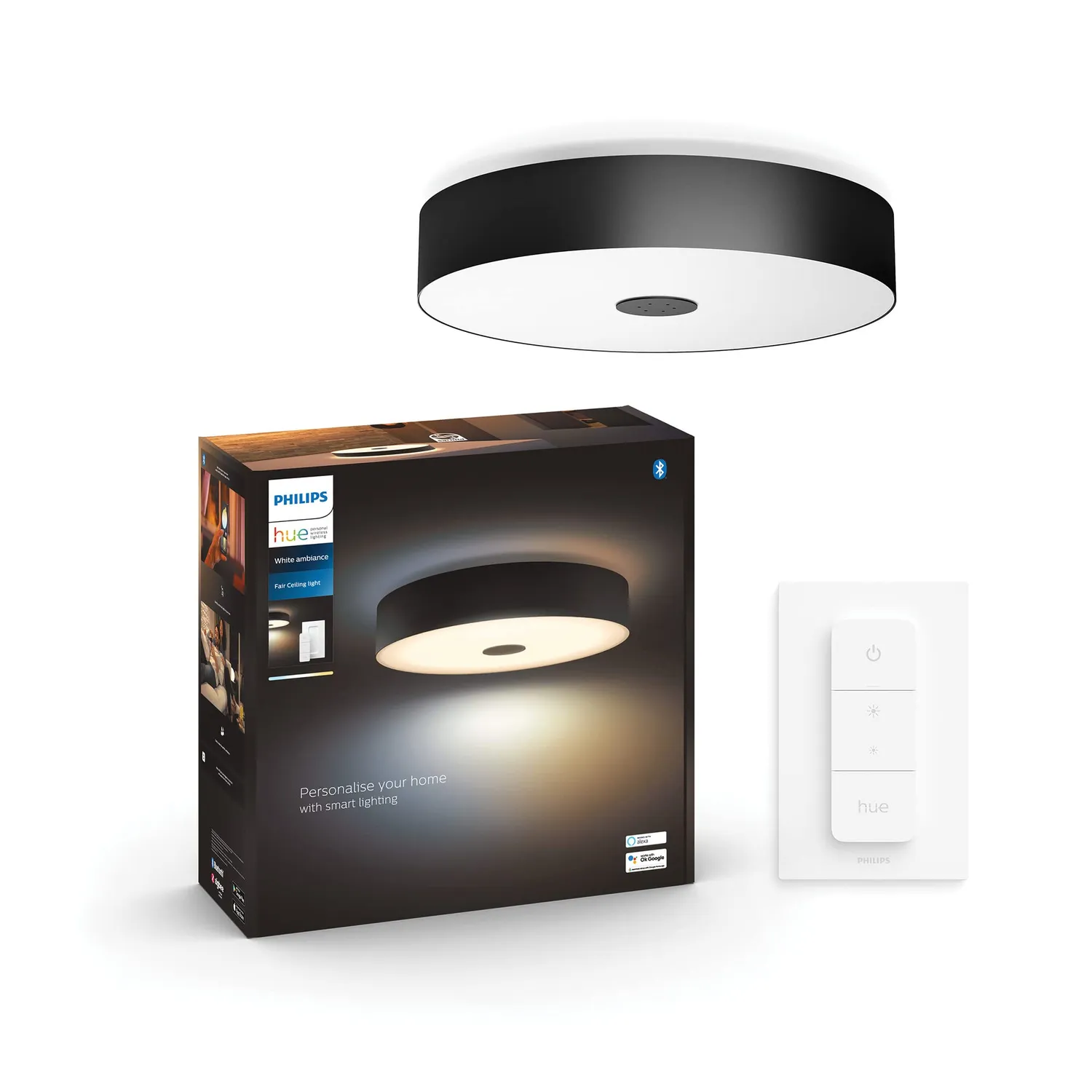 Philips Hue Fair plafonnier noir White Ambiance 39W