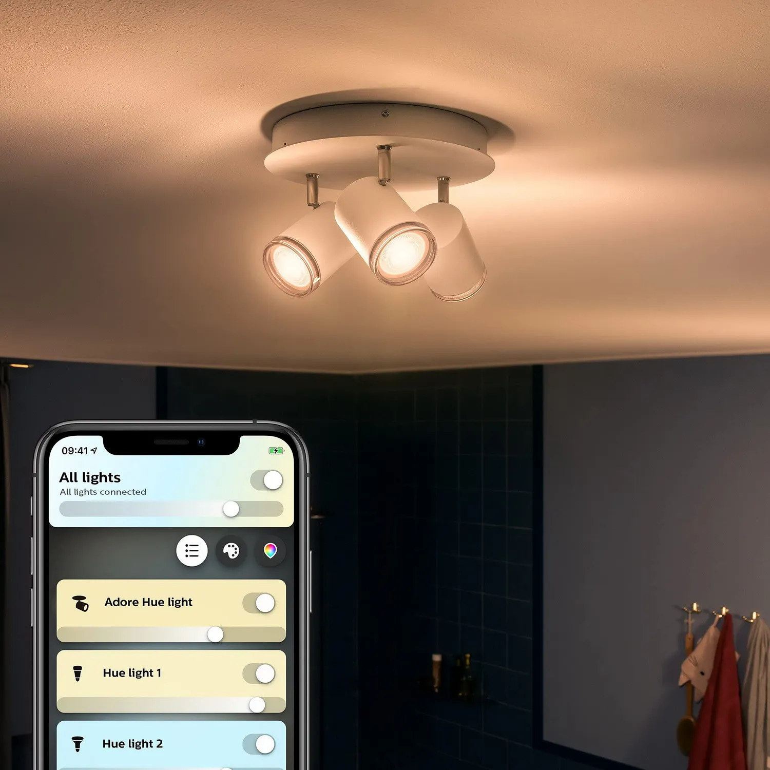 Philips Hue Adore spot plafonnier 3 têtes blanc White Ambiance