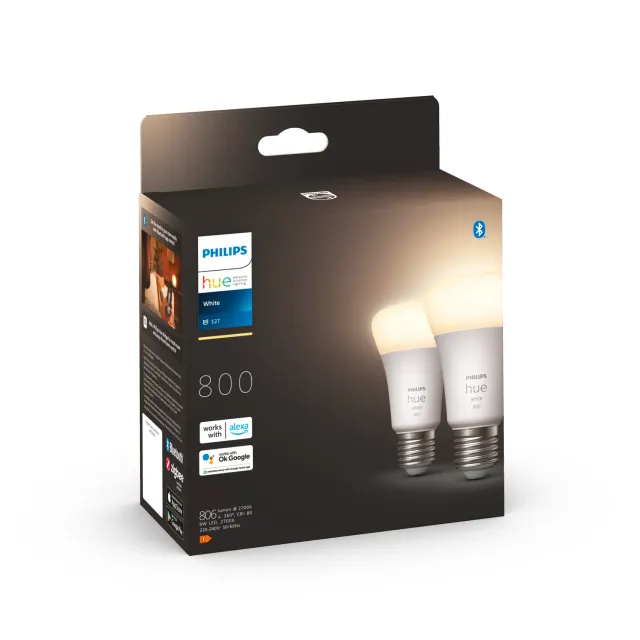Philips Hue White 2 ampoules LED E27 blanc variable 800 lm