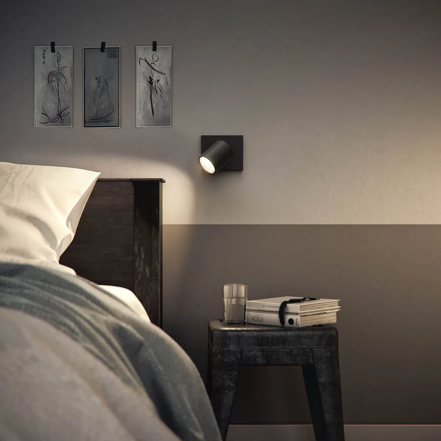 Philips Hue Runner spot en saillie noir 1 spot GU10 blanc chaud