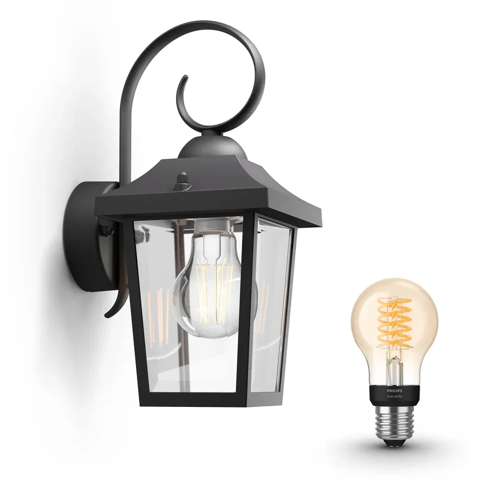 Philips Hue Buzzard applique extérieure E27 noire blanc chaud