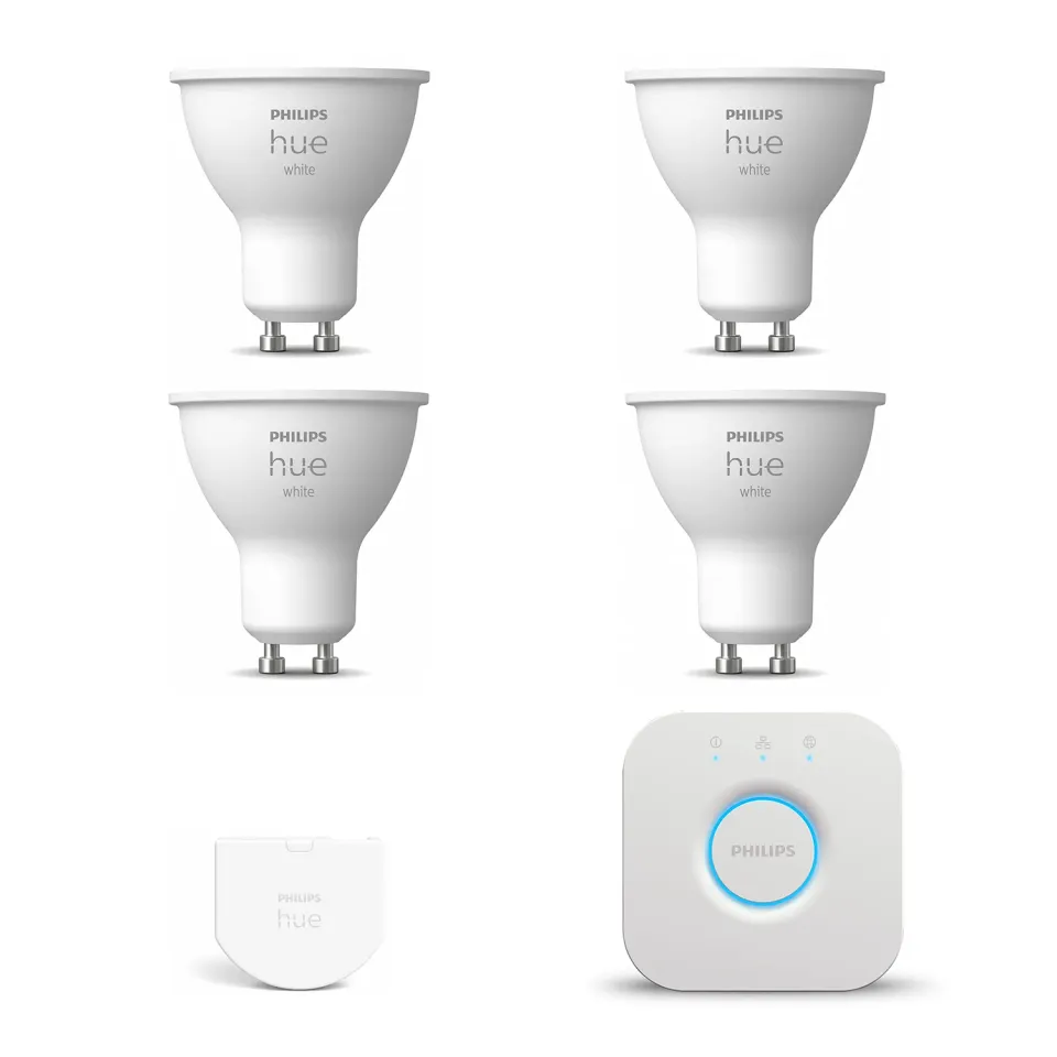 Philips Hue White kit GU10 4 spots blanc chaud interrupteur