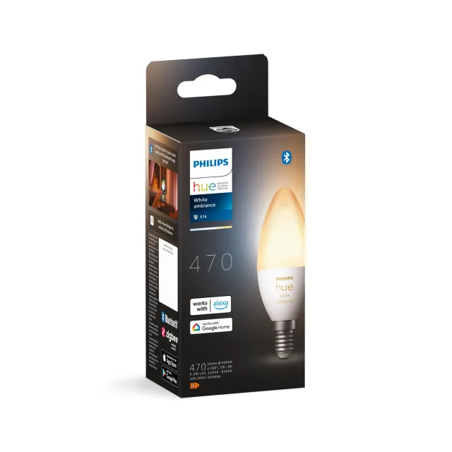 Philips Hue Filament ampoule flamme E14 blanc connectée