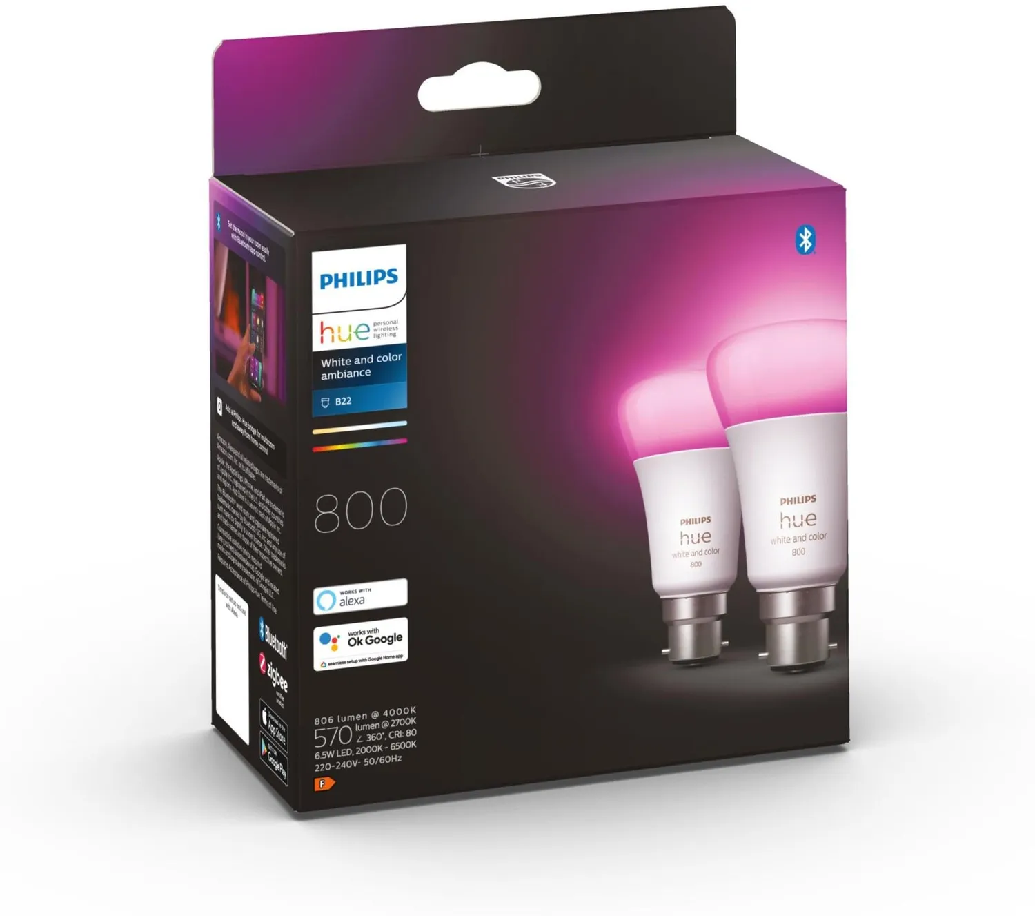 Philips Hue White and Color Ambiance ampoule B22 pack de 2