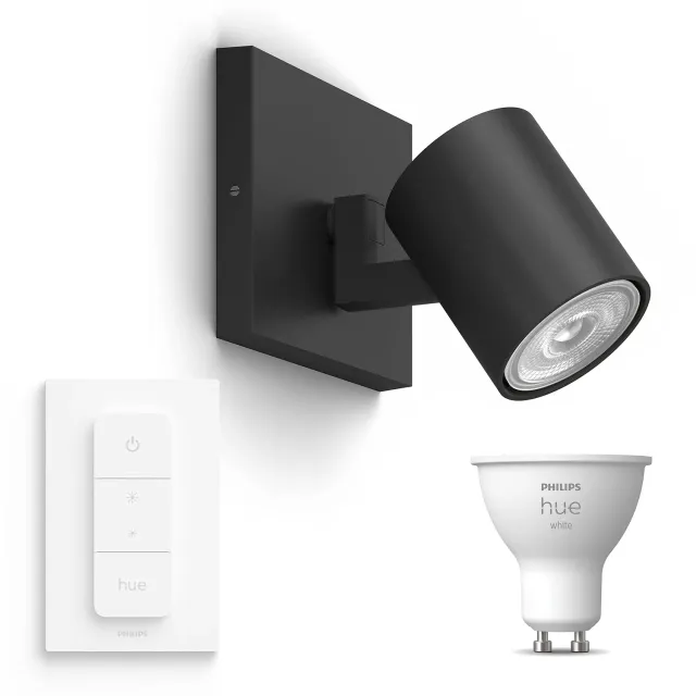 Philips Hue Runner spot en saillie noir 1 spot GU10 blanc chaud