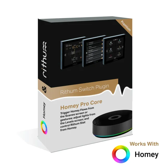 Rithum Homey Pro Core plugin flows éclairage