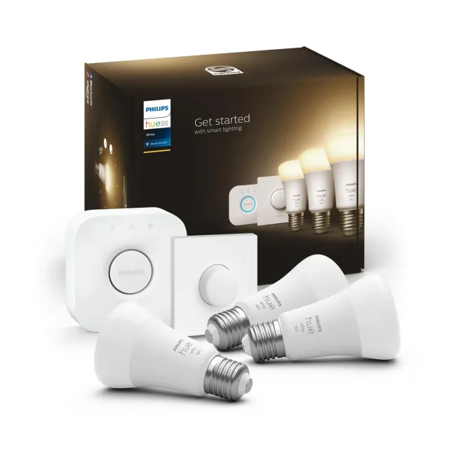 Philips Hue White kit démarrage 3xE27 + pont + bouton