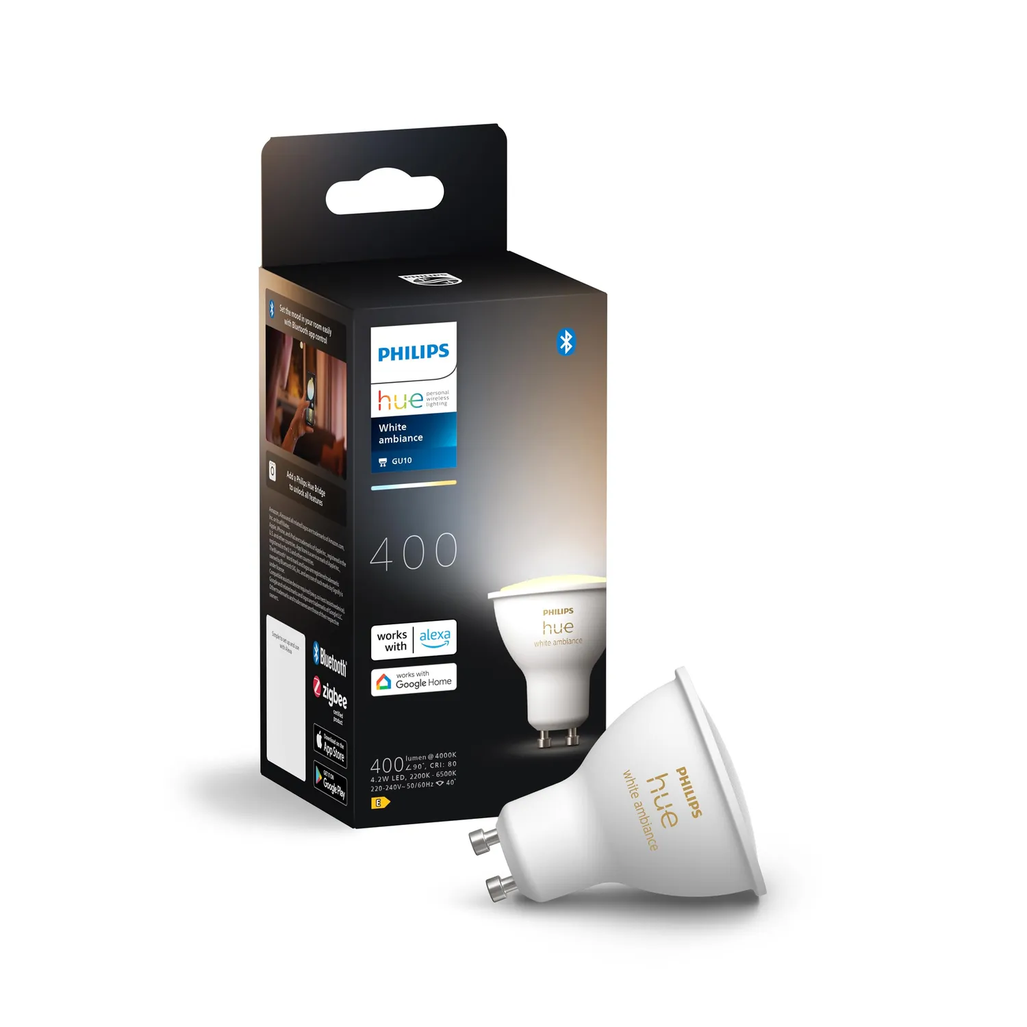 Philips Hue White Ambiance kit GU10 4 spots blanc
