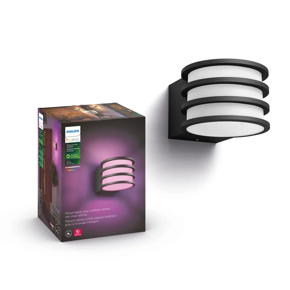 Philips Hue Lucca applique murale extérieure noire couleur