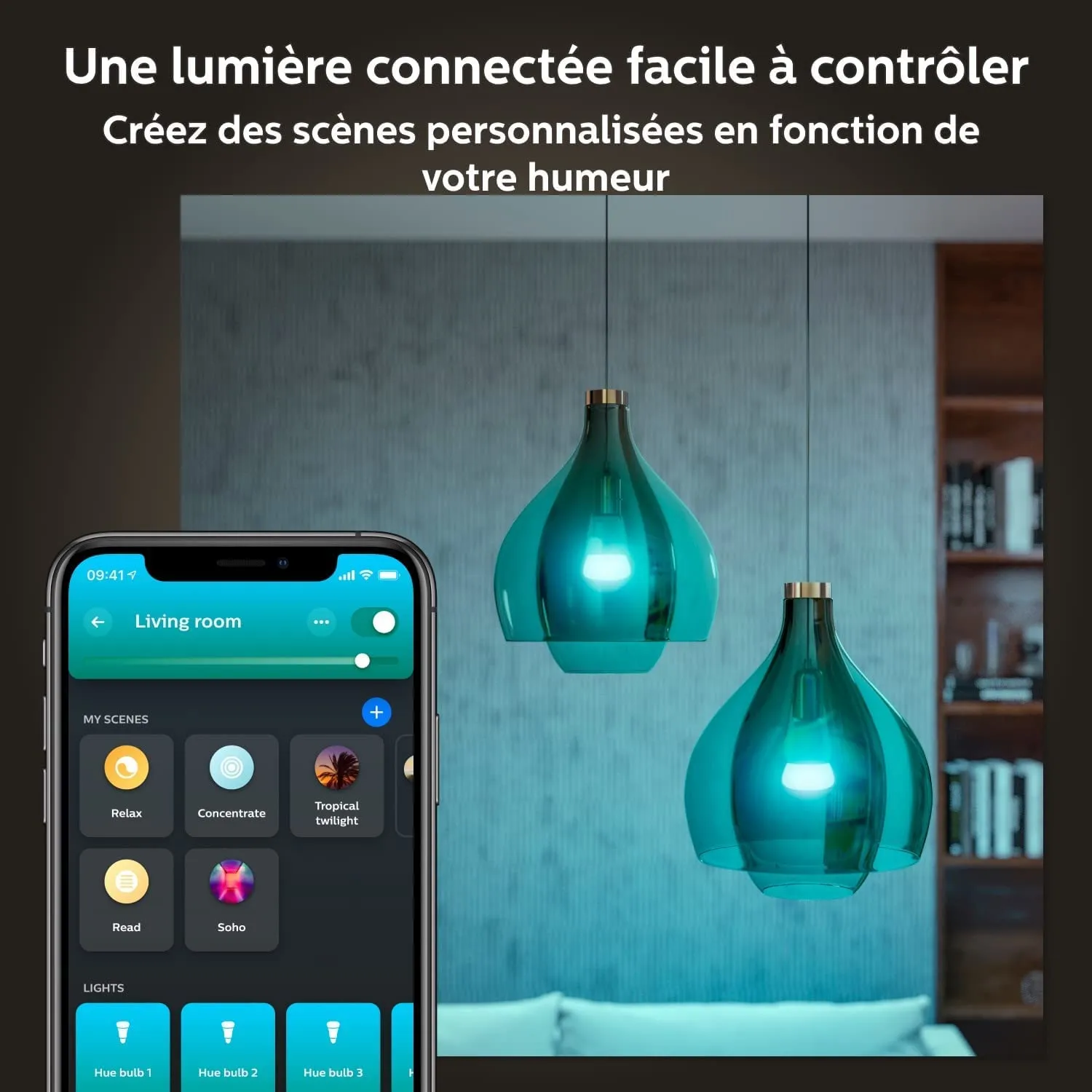 Philips Hue White and Color Ambiance kit ampoules E27 1100 lm avec pont