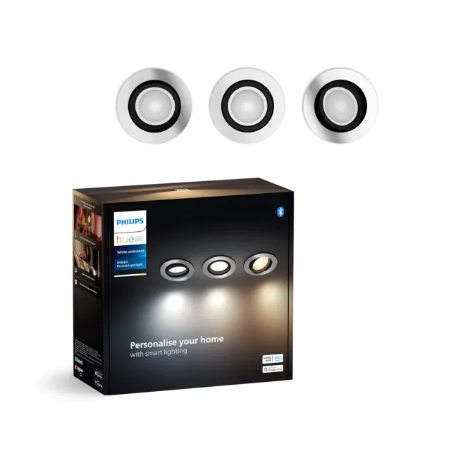 Philips Hue Milliskin spot encastré rond aluminium blanc