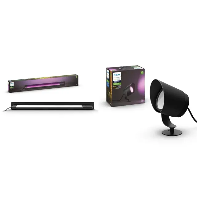 Philips Hue Amarant et Lily spots extérieurs noirs pack