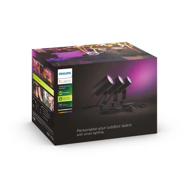 Philips Hue Lily kit 3 spots extérieur anthracite couleur 8W