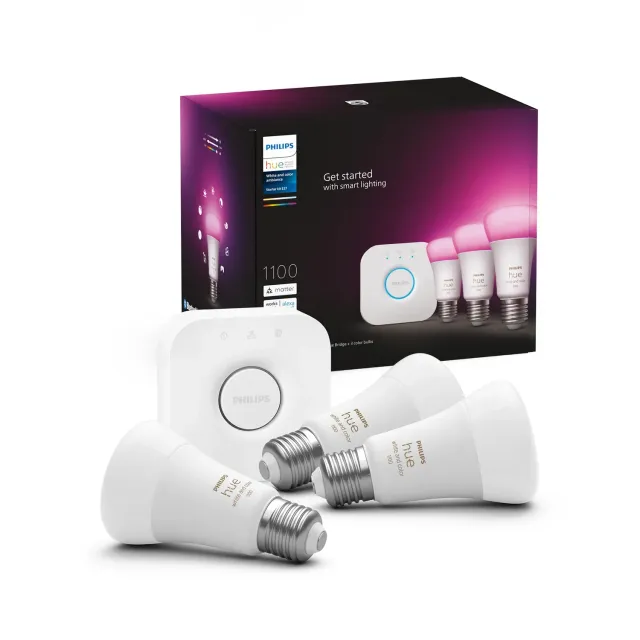 Philips Hue White and Color Kit 3 Ampoules E27 9W Pont