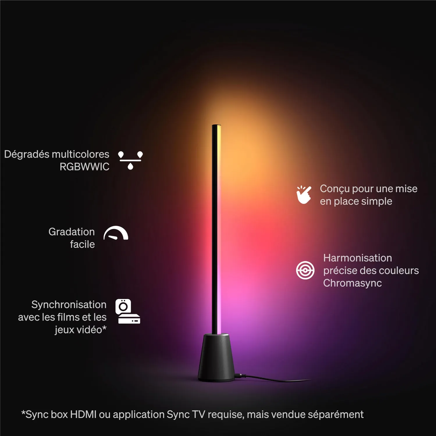 Philips Hue Play lampe de table 60 cm blanc dégradés