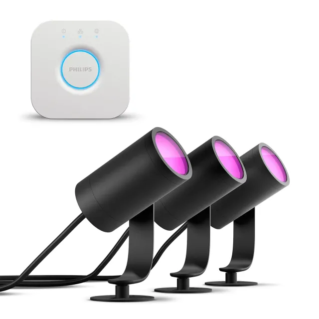 Philips Hue Lily Kit 3 Spots Jardin Anthracite Couleur